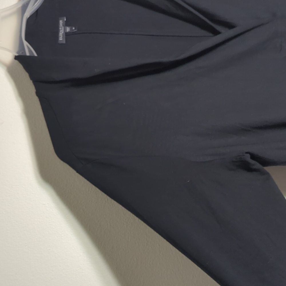 Eileen Fisher Black V-Neck Long-Sleeve Tunic - Picture 4 of 9